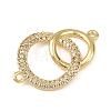 Brass Micro Pave Clear Cubic Zirconia Links Connector Charms KK-K413-05G-2