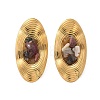 Oval Stainless Steel Stud Earrings EJEW-D303-01G-02-2