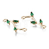 Brass Micro Pave Cubic Zirconia Links Connectors KK-S359-156C-RS-3
