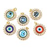 Rack Plating Brass Micro Pave Cubic Zirconia Pendants KK-H486-21G-1