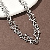 304 Stainless Steel Barbed Wire Chain Necklaces NJEW-D345-01P-2