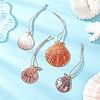 Electroplate Multicolor Sea Shell Pendant Decorations HJEW-JM04622-1