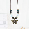 Alloy Pendant Waxed Cord Necklaces FS-WGBC2DA-09-1