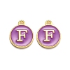 Golden Plated Alloy Enamel Charms ENAM-Q437-12F-1