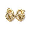 Brass Micro Pave Clear Cubic Zirconia Charms KK-A270-03C-G-1
