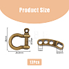 12Pcs Tibetan Style Alloy D-Ring Anchor Shackle Clasps FIND-FH0008-01-2