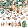 96Pcs 8 Styles Shell Pendants PALLOY-PH01952-1