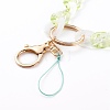 Two Tone Transparent Acrylic Curb Chain Mobile Straps HJEW-JM00453-04-2