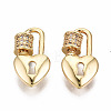 Brass Micro Pave Clear Cubic Zirconia Screw Carabiner Lock Charms KK-T056-94G-NF-1