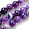 Natural Striped Agate/Banded Agate Beads Strands G-S259-04F-10mm-1