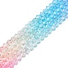 Gradient Color Baking Paint Glass Bead Strands LS-DGLA-A039-T4mm-A08-4