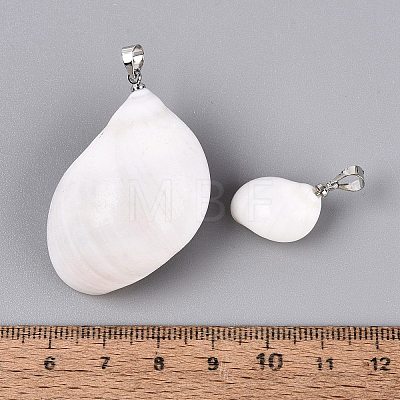 Brass & Natural Spiral Shell Pendants SHEL-Q029-12P-1