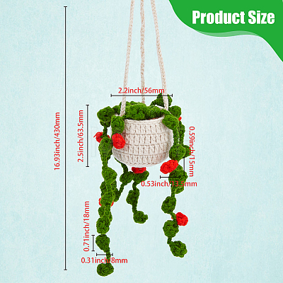 Woolen Yarn Crochet Plant Basket Hanging Decorations FIND-WH0152-161B-1