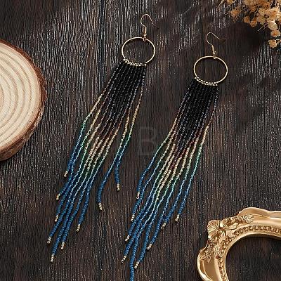 Bohemian Handmade Glass Seed Beads Dangle Earrings YY2599-1