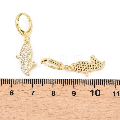 Nuggets Brass Micro Pave Clear Cubic Zirconia Leverback Earrings EJEW-H182-03G-1