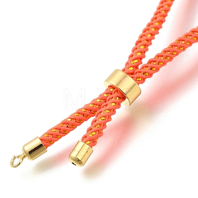 Braided Cotton Cord Slider Bracelet Making MAK-R001-01G-07-1