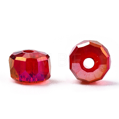 Transparent Electroplate Glass Beads Strands EGLA-YWC0001-6mm-02-1