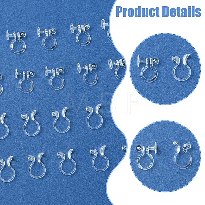 20Pcs 2 Styles Plastic Clip-on Earring Converters Findings KY-FS0001-27-1