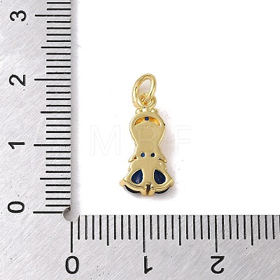 Brass Micro Pave Colorful Cubic Zirconia Glass Pendants X-KK-R162-026J-G-1