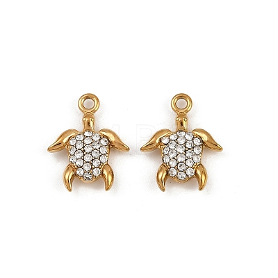 304 Stainless Steel Rhinestone Charms STAS-Z154-01G-03-1