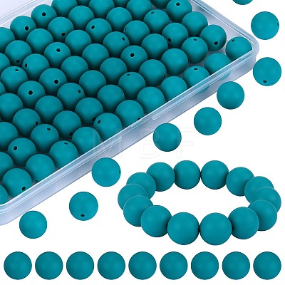 80Pcs Round Silicone Focal Beads SIL-SZ0001-24-16-1