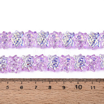 Baking Paint Electroplate Transparent Glass Beads Strands EGLA-N020-04D-1