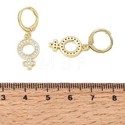 Brass Micro Pave Cubic Zirconia Leverback Dangle Earrings KK-CBA04DC-03G-1