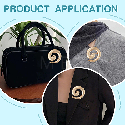 6Pcs Vortex Spiral Zinc Alloy Lapel Pins for Clothes JEWB-FG0001-78-1