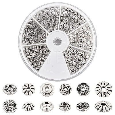 150Pcs 6 Style Tibetan Style Alloy Beads FIND-PH0009-75-1