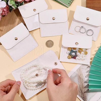 6Pcs PU Leather with PVC Pouches with Snap Button ABAG-WH0072-036B-1