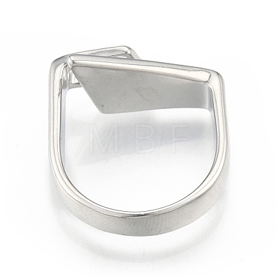 Natural Shell Trapezoid Open Cuff Ring RJEW-N039-12P-1