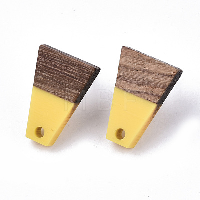 Resin & Walnut Wood Stud Earring Findings MAK-N032-001A-B02-1