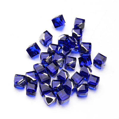 Faceted Cube Glass Cabochons GGLA-L007C-06-1