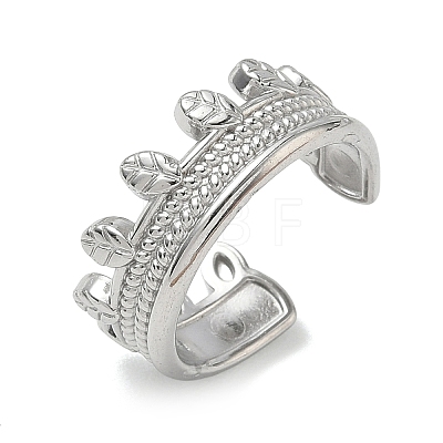 304 Stainless Steel Cuff Open Rings for Women RJEW-L341-02A-P-1