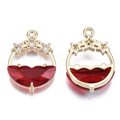 Faceted Transparent Glass Pendants GLAA-T020-18F-1