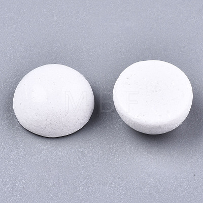 Spray Painted White Wood Cabochons WOOD-TAC0001-23A-1