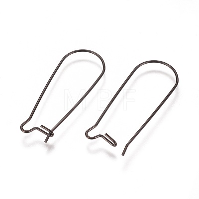 304 Stainless Steel Hoop Earrings Findings Kidney Ear Wires STAS-L216-22A-B-1