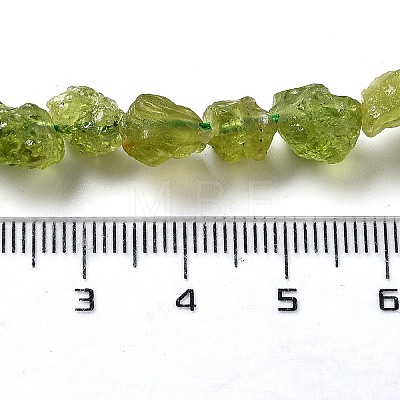 Raw Rough Natural Peridot Beads Strands G-P528-B05-01-1