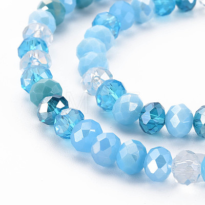 Electroplate Glass Beads Strands X-EGLA-S194-18B-1