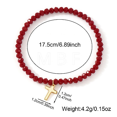 Elegant Cross
Brass Charm Bracelets GL6269-1-1