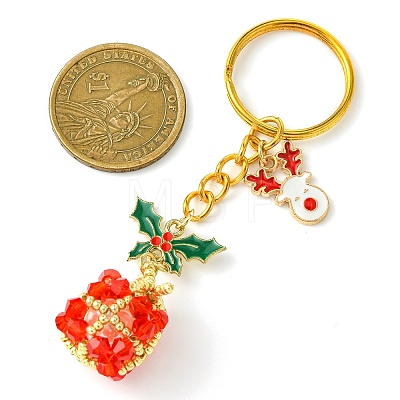 Christmas Woven Glass Keychains KEYC-MZ00017-01-1