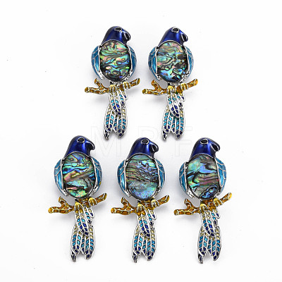 Natural Paua Shell Eagle Brooch with Enamel PALLOY-Q438-010A-RS-1