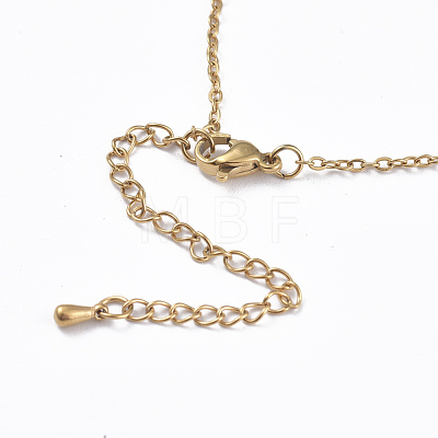 304 Stainless Steel Cable Chain Necklaces NJEW-I236-02G-1