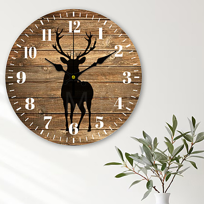 MDF Printed Wall Clock HJEW-WH0058-020-1