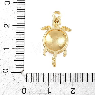 Brass Enamel Sea Turtle Connector Charms KK-I352-37G-1