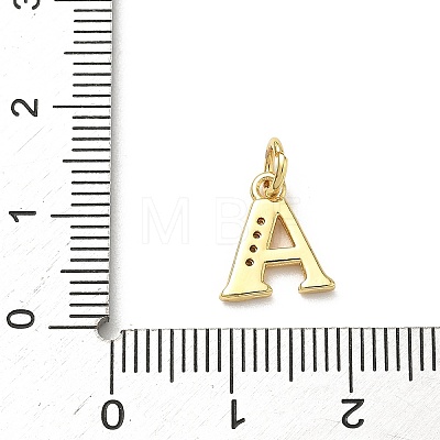 Brass Micro Pave Cubic Zirconia Charms KK-I382-03G-A-1