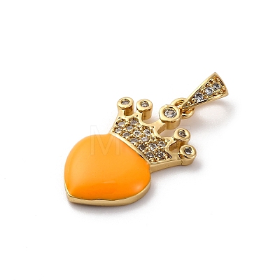 Brass Cubic Zirconia Pendants ZIRC-H122-01G-07-1