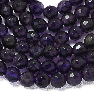 Natural Amethyst Beads Strands G-B165-A10-6mm-1