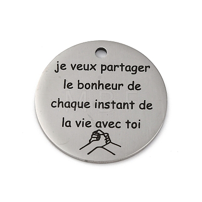 Anti-Tarnish 201 Stainless Steel Pendants STAS-R002-01P-03-1