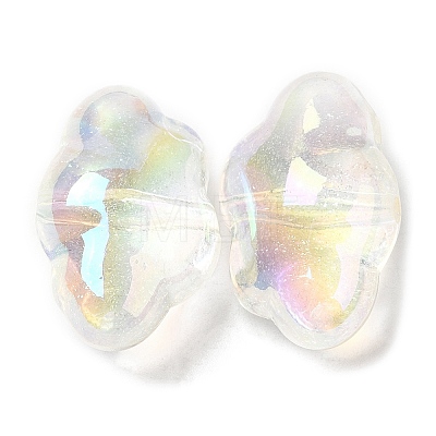 UV Plating Transparent Rainbow Iridescent Acrylic Beads X-OACR-C016-31C-1